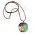 Brass pendant necklace, 'Petroglyphs' - Armenian Sun & Goat Petroglyph-Themed Brass Pendant Necklace