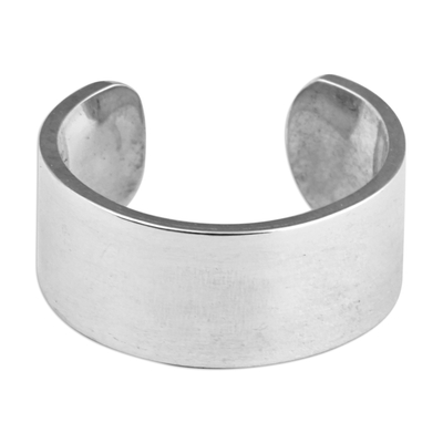 Sterling silver ear cuff, 'Minimalist Me' - High Polished Sterling Silver Ear Cuff from Armenia