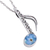 Natural flower and sterling silver pendant necklace, 'Melodies & Memories' - Music-Themed Blue Natural Flower Pendant Necklace