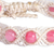 Agate beaded macrame anklet, 'Precious Pink' - Agate Beaded Macrame Anklet in Pink and White from Armenia