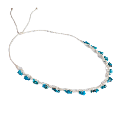 Apatite beaded necklace, 'Creative Aura' - Handcrafted Adjustable Apatite Beaded Necklace from Armenia