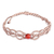 Carnelian macrame bracelet, 'Fire Duchess' - Handmade Beige Cotton Macrame Bracelet with Carnelian Bead
