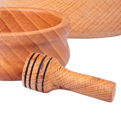 Cuencos de madera y cucharón para miel, (3 piezas) - Cuencos y cucharón de miel de madera de haya tallados a mano (3 piezas)