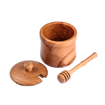 Miel y cazo de madera - Miel y cazo de madera de haya tallados a mano