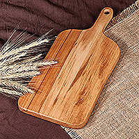 Wood cutting board, 'Handy Forest' - Hand-Carved Beechwood Cutting and Cheese Board from Armenia