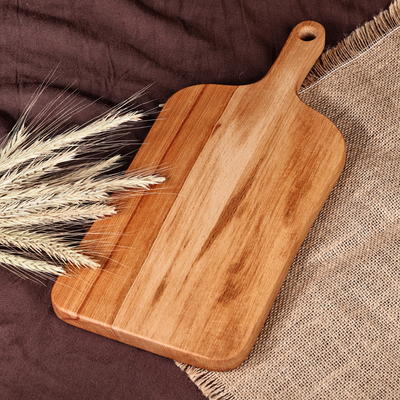 Wood cutting board, 'Handy Forest' - Hand-Carved Beechwood Cutting and Cheese Board from Armenia