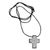 Collar colgante de piedra - Collar con colgante de cruz de piedra gris frondoso de Armenia
