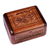 Wood jewellery box, 'Armenian Heirlooms' - Hand-Carved Polished Wood jewellery Box with Armenian Motifs