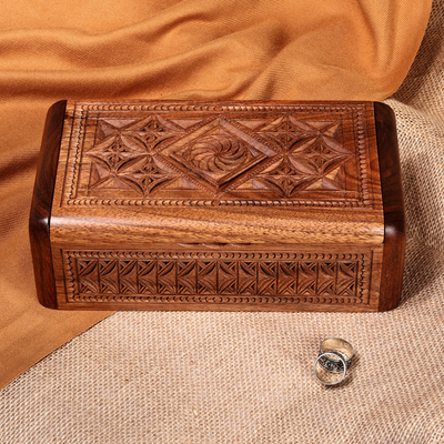 Joyero de madera - Joyero de madera tradicional tallado a mano con temática armenia