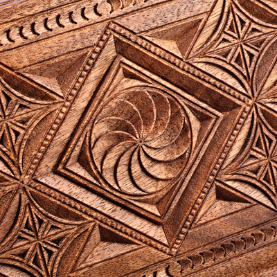 Joyero de madera - Joyero de madera tradicional tallado a mano con temática armenia