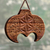 Wood wall decor, 'Ancestral Amulet' - Traditional Hand-Carved Walnut Wood Daghdghan Wall Decor