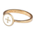 Gold-plated ring, 'Marash Heaven' - Hand-Painted White 18k Gold-Plated Marash Cocktail Ring