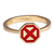 Gold-plated cocktail ring, 'This Passionate Eternity' - Polished Geometric Red 18k Gold-Plated Cocktail Ring