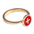 Gold-plated ring, 'Marash Passion' - Hand-Painted Red 18k Gold-Plated Marash Cocktail Ring