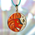 Gold-plated enamel pendant necklace, 'The Leo Emblem' - Painted 18k Gold-Plated Leo Enamel Pendant Necklace
