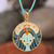 Gold-plated enamel pendant necklace, 'The Virgo Emblem' - Painted 18k Gold-Plated Virgo Enamel Pendant Necklace
