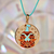 Gold-plated enamel pendant necklace, 'The Libra Emblem' - Painted 18k Gold-Plated Libra Enamel Pendant Necklace