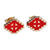 Gold-plated stud earrings, 'Vishap Passion' - Hand-Painted Red 18k Gold-Plated Vishap Stud Earrings