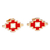 Gold-plated stud earrings, 'Artsakh's Fire' - Artsakh-Themed Red Enamel 18k Gold-Plated Stud Earrings