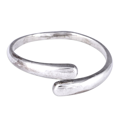 Sterling silver wrap ring, 'Ethereal Dimension' - High-Polished Modern Sterling Silver Wrap Ring from Armenia