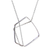 Collar colgante de plata esterlina - Collar con colgante geométrico moderno de plata de ley pulida