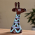Ceramic sculpture, 'Wavy Giraffe' - Wavy Purple and Blue Ceramic Giraffe Sculpture from Armenia