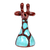 Ceramic sculpture, 'Tall Blue' - Ceramic Giraffe Sculpture in Blue and Brown Hues