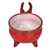 Cuenco decorativo de cerámica - Cuenco decorativo de cerámica roja y marrón con temática de toro pintado