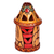candelabro de cerámica - Candelabro de cerámica tradicional amarillo y rojo hecho a mano