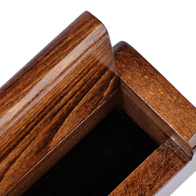 Wood jewelry box, 'Cherished Treasures' - Handcrafted Small Beechwood Jewelry Box with Engraved Motifs