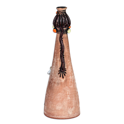 Salero de cerámica - Mujer pintada a mano con porta condimentos de cerámica de paloma