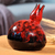 Ceramic figurine, 'Passion Charm' - Hand-Painted Red and Black Ceramic Pomegranate Figurine