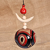 Keramik-Wanddekoration, „Regal Daghdghan“ – traditionell gemusterter Daghdghan-Wandakzent aus bemalter Keramik