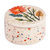 Ceramic jewellery box, 'Garden and Dots' - Hand-Painted Ceramic jewellery Box with Floral & Leaf Motif