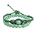 Jade macrame pendant and beaded stretch bracelets, 'colourful Duo' (pair) - 2 Jade Macrame Pendant and Beaded Stretch Bracelets in Aqua