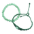 Jade macrame pendant and beaded stretch bracelets, 'colourful Duo' (pair) - 2 Jade Macrame Pendant and Beaded Stretch Bracelets in Aqua