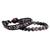 Men's leather and agate beaded bracelets, 'Shadow Energies' (set of 2) - Men's Black Leather and Dark Agate Bracelets (Set of 2)