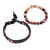 Men's leather and jasper beaded bracelets, 'Fearless Energies' (set of 2) - Men's Black Leather and Natural Jasper Bracelets (Set of 2)