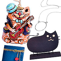 Curated gift set, 'Kitten Whispers' - Handcrafted Cat-Themed Curated Gift Set from Armenia
