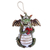 Ceramic bell ornament, 'Dragon Love' - Handcrafted and Painted Green Dragon Ceramic Bell Ornament