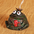 Ceramic bell ornament, 'Love-Struck Frog' - Handcrafted and Painted Frog and Heart Ceramic Bell Ornament