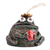 Adorno de campana de cerámica - Adorno de campana de cerámica de rana y corazón hecho a mano y pintado
