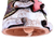 Adorno de campana de cerámica - Adorno de campana de cerámica de alce y corazón hecho a mano y pintado