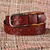 cinturón de cuero de los hombres - Cinturón clásico de piel marrón para hombre con hebilla plateada