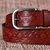 Men's leather belt, 'Regal Gentleman' - Men's Classic Brown Leather Belt with Silver-Toned Buckle