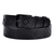 Men's leather belt, 'Shadow Gentleman' - Men's Traditional Dark Leather Belt with Black Buckle