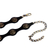 Cinturón de cuero - Cinturón de cuero negro con detalles metálicos con acabado envejecido