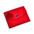 Suede card holder, 'Days of Passion' - Pomegranate-Themed 100% Suede Card Holder in Red