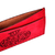 Suede card holder, 'Romance Icon' - Pomegranate-Themed Red Suede Card Holder from Armenia