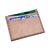 Suede card holder, 'Historic Icon' - Armenian Alphabet-Themed Beige Suede Card Holder